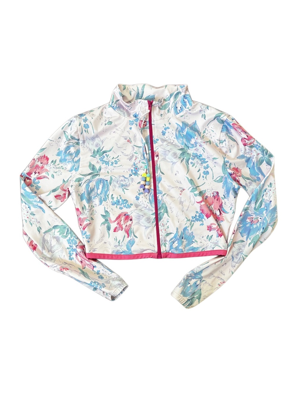 Floral Cropped Swim Shirt by LoveShack Fancy